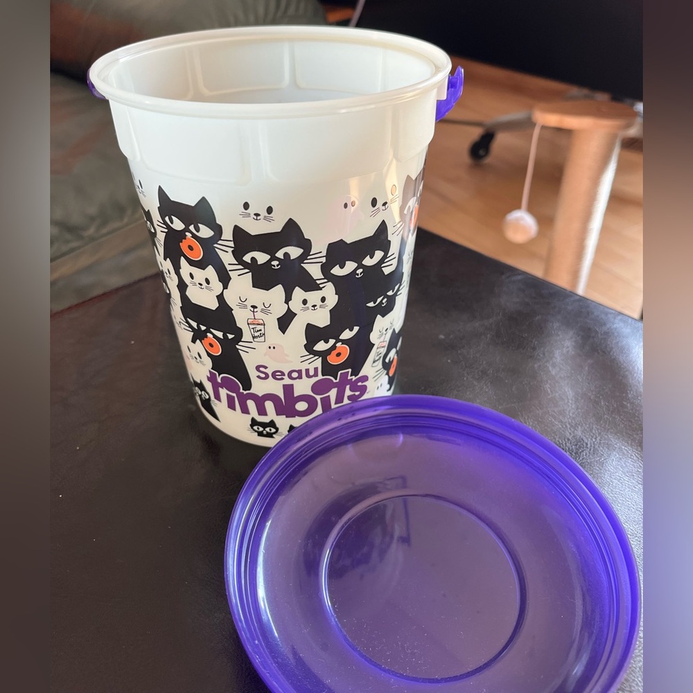 Tim Hortons 2025 Black Cat Halloween Bucket Timbits
